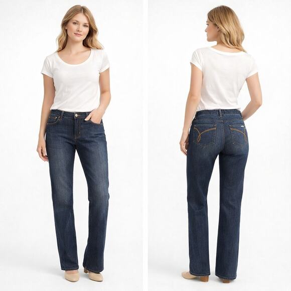 Michael Kors Denim - Michael Kors Dark Wash Straight Leg Jeans Size 10 Stretch Denim